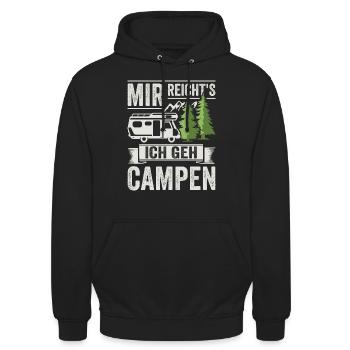 Mir reichts ich geh Campen Camping Wohnmobil - Unisex Hoodie - Schwarz - Vorne - Alina (178cm) & Michal (187cm)