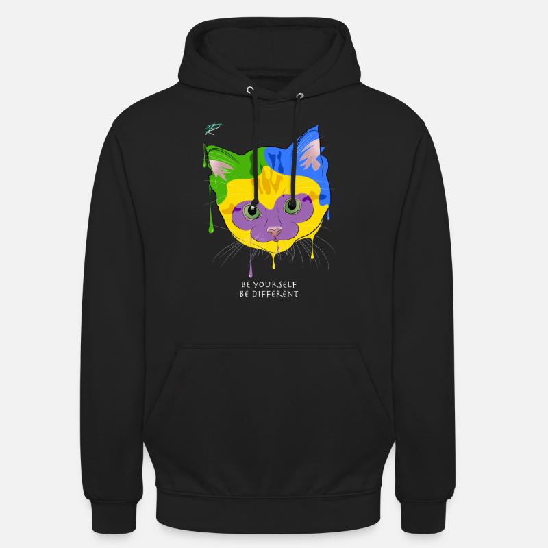 Cat - Be yourself, be different - Cat - Unisex Hoodie - black