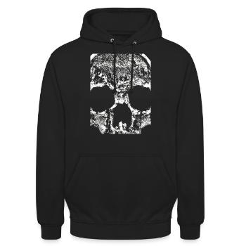 Skullface - Unisex Hoodie - Schwarz - Vorne - Alina (178cm) & Michal (187cm)