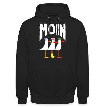 Moin Ostsee Nordsee - Unisex Hoodie - Schwarz - Vorne - Alina (178cm) & Michal (187cm)