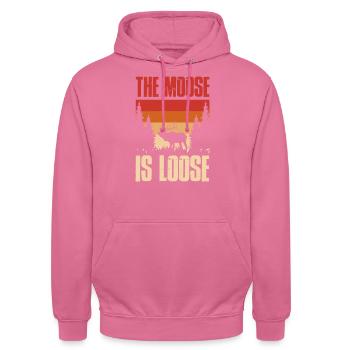 Le cadeau Moose Is Loose Moose - Sweat-shirt à capuche unisexe - rose - Devant - Alina (178cm) & Michal (187cm)