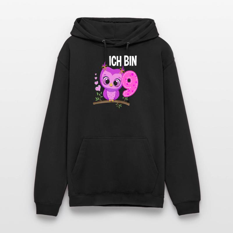 Ich Bin 9 Eule 9. Geburtstag Eulen Mädchen Unisex Hoodie