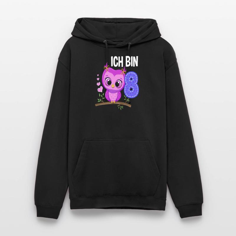 Ich Bin 8 Eule 8. Geburtstag Eulen Mädchen Unisex Hoodie