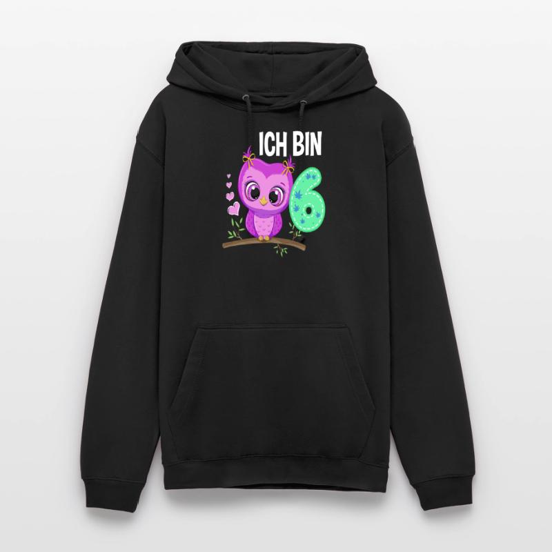 Ich Bin 6 Eule 6. Geburtstag Eulen Mädchen Unisex Hoodie