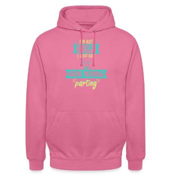 Bald Just Wide Middle Parting - Unisex Hoodie - pink - Front - Alina (178cm) & Michal (187cm)