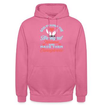 Pflegekraft Starke Frau - Unisex Hoodie - Pink - Vorne - Alina (178cm) & Michal (187cm)