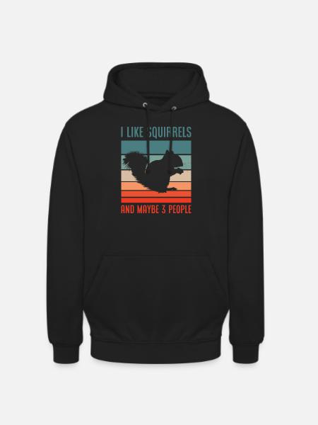 Retro Squirrel Rodent Gift - Unisex Hoodie - black