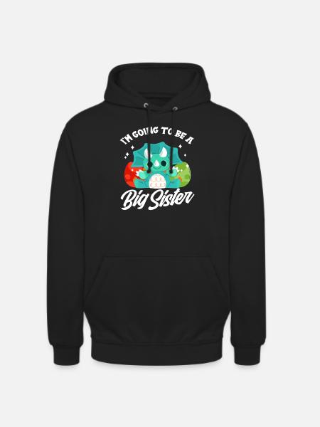Dinosaurier Schwanger Schwester Nachwuchs - Unisex Hoodie - Schwarz