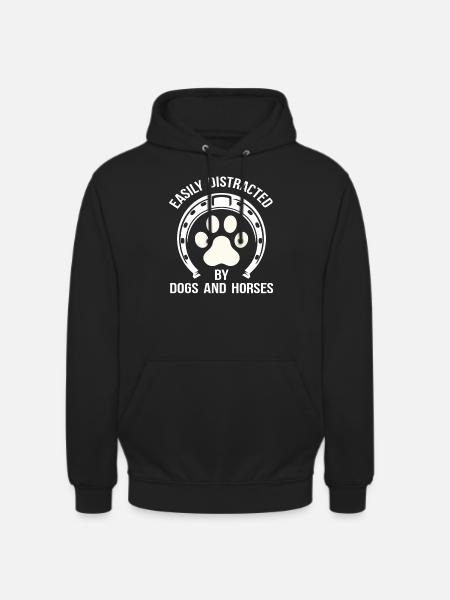 Dog Horse Lover Gift - Unisex Hoodie - black