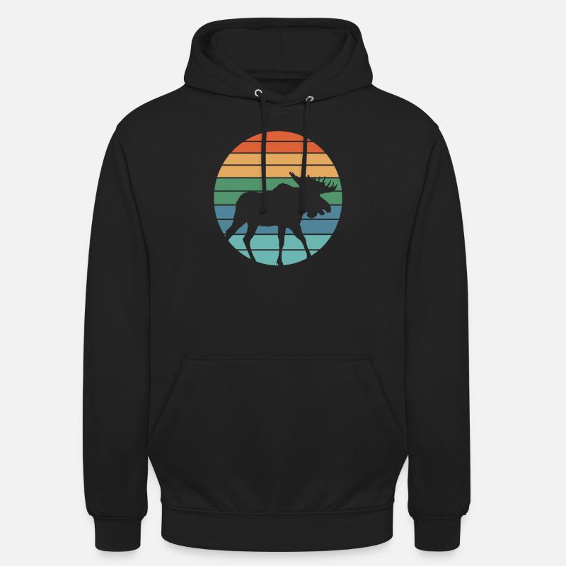 Retro Hirsch Hirschjäger Jagd - Unisex Hoodie - Schwarz