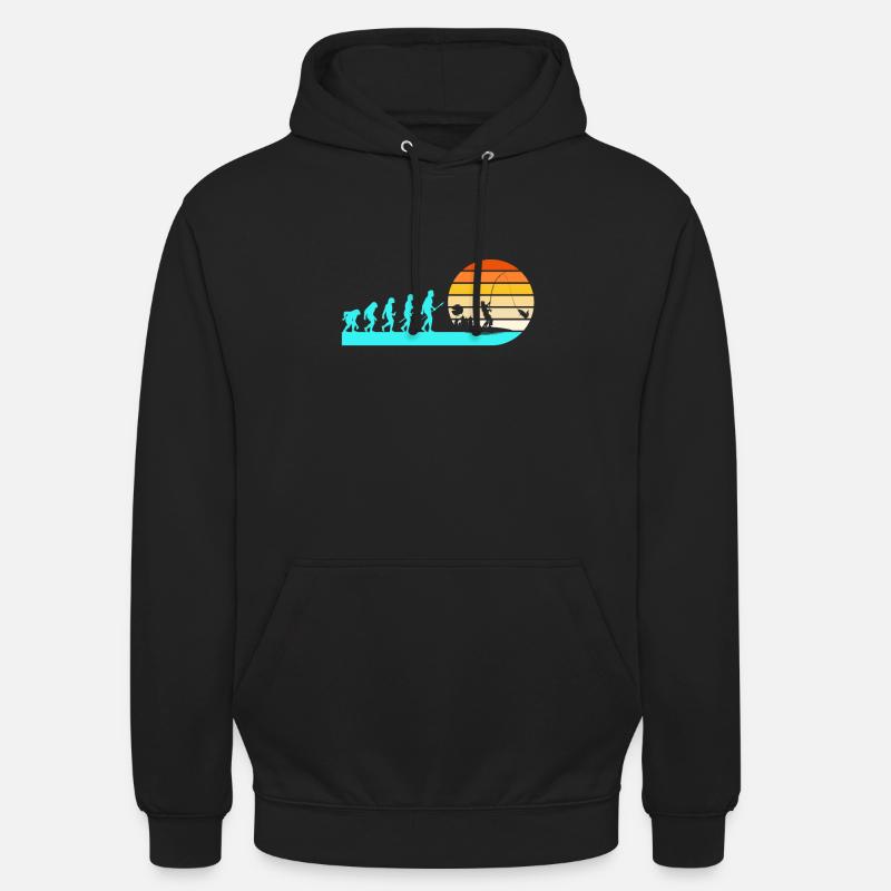 Evolution Angler Angeln - Unisex Hoodie - Schwarz