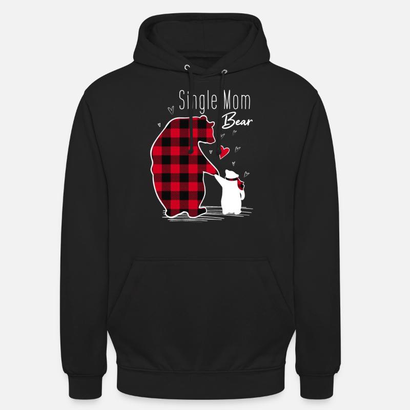 Maman célibataire Ours - Sweat-shirt à capuche unisexe - noir