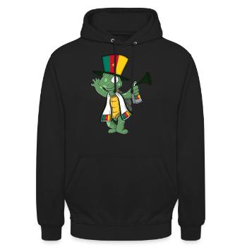 Tortue fan du Cameroun - Sweat-shirt à capuche unisexe - noir - Devant - Alina (178cm) & Michal (187cm)