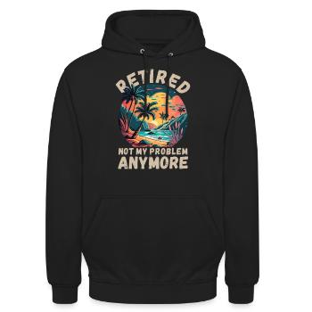 Rentner, nicht mehr mein Problem - Unisex Hoodie - Schwarz - Vorne - Alina (178cm) & Michal (187cm)