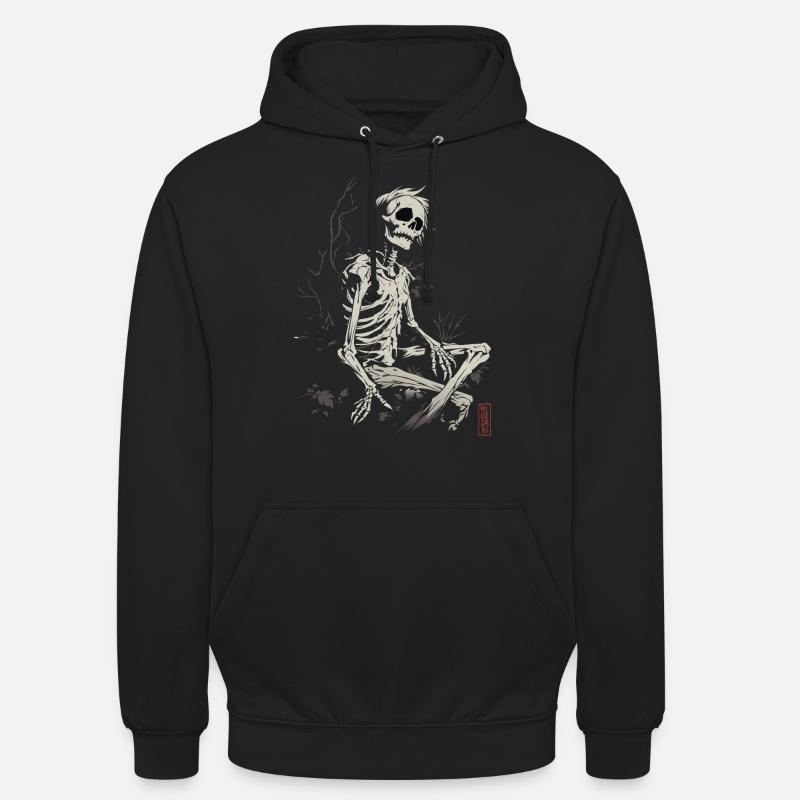 Squelette assis - Sweat-shirt à capuche unisexe - noir