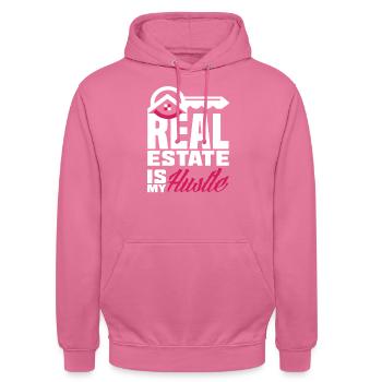 Immobilienmakler Business Job Immobilien - Unisex Hoodie - Pink - Vorne - Alina (178cm) & Michal (187cm)