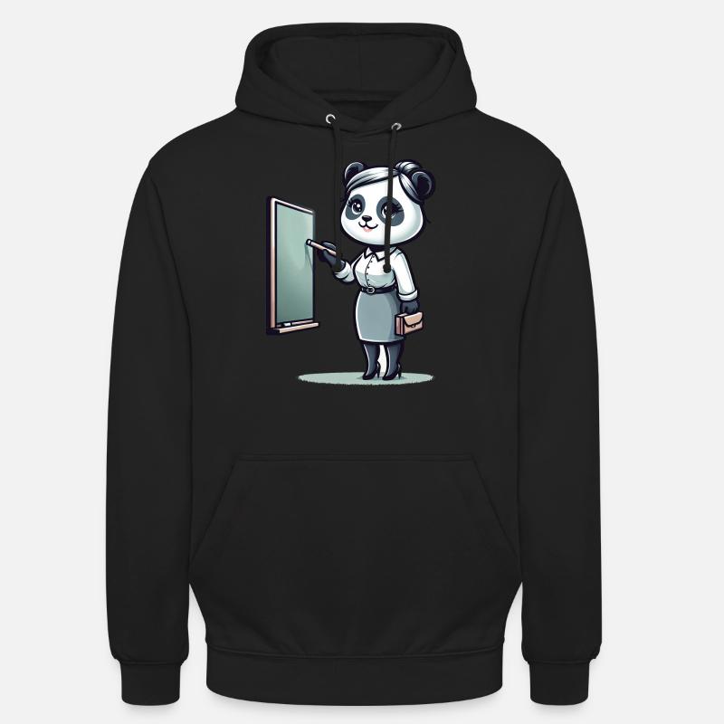 Professeur de panda mignon - Sweat-shirt à capuche unisexe - noir