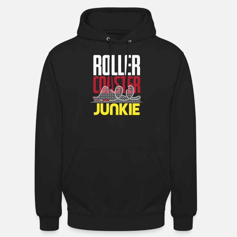 Roller Coaster Junkie - Sweat-shirt à capuche unisexe - noir