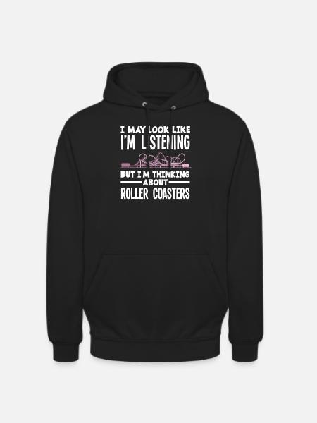 Achterbahn Geschenk Looping Freizeitpark - Unisex Hoodie - Schwarz