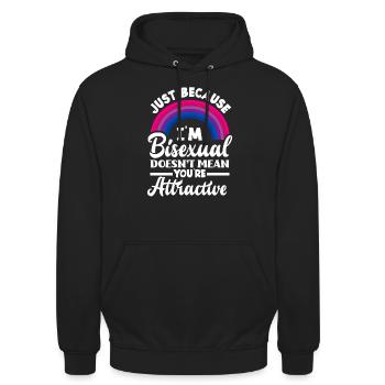 Bisexuell Attraktiv Regenbogen - Unisex Hoodie - Schwarz - Vorne - Alina (178cm) & Michal (187cm)