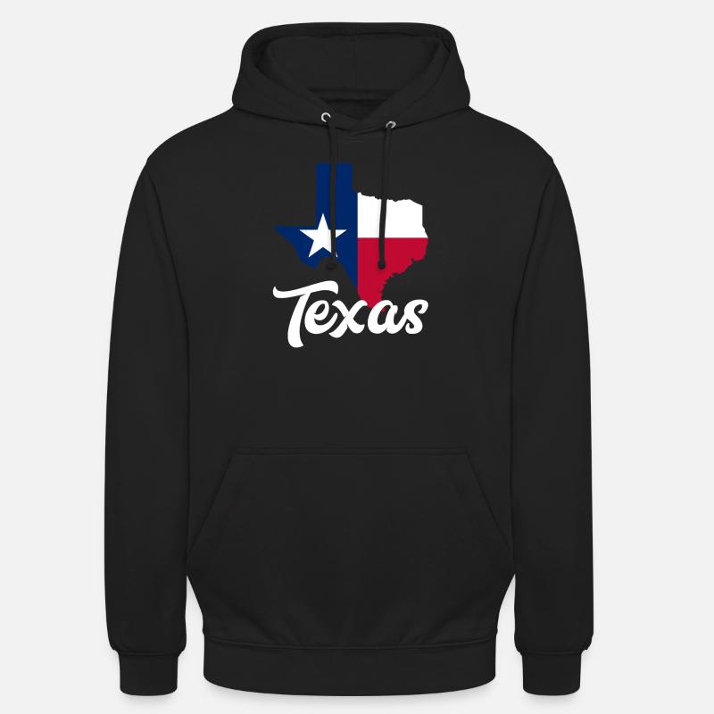 Texas, États-Unis - Sweat-shirt à capuche unisexe - noir