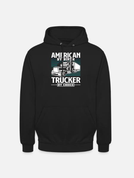 Truck Driver American - Unisex Hoodie - black