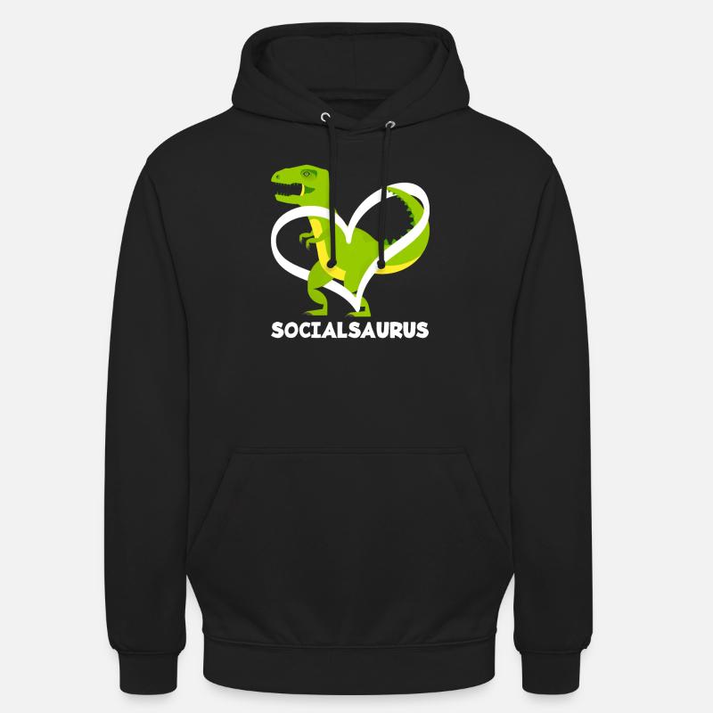 Socialsaurus Dinosaurier Herz - Unisex Hoodie - Schwarz