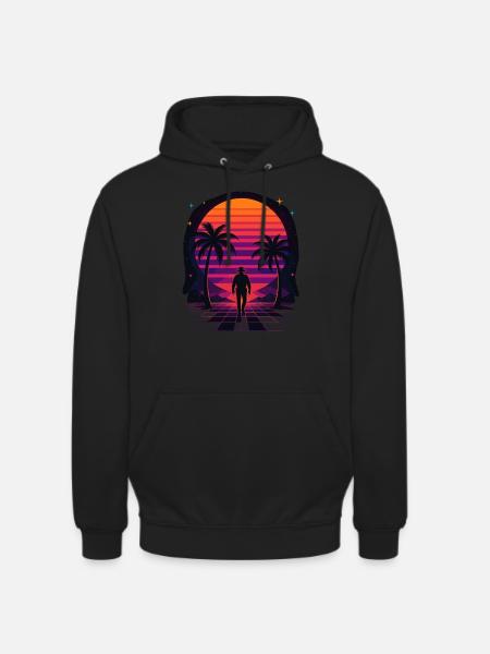 Synthwave Cowboy - Clothing Desert - Unisex Hoodie - black