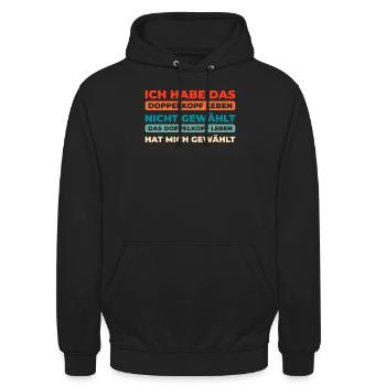 Doppelkopf - Unisex Hoodie - Schwarz - Vorne - Alina (178cm) & Michal (187cm)