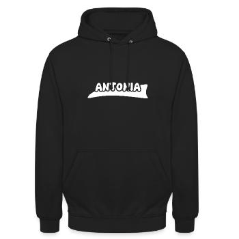 Antonia - Unisex Hoodie - Schwarz - Vorne - Alina (178cm) & Michal (187cm)