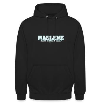 Frau Marlene - Unisex Hoodie - Schwarz - Vorne - Alina (178cm) & Michal (187cm)