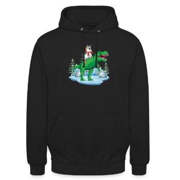 Licorne T Rex Noël Cadeau Dinosaure Garçon Fille - Sweat-shirt à capuche unisexe - noir - Devant - Alina (178cm) & Michal (187cm)