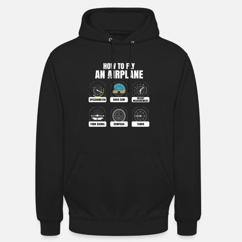 Airplane Pilot Pilot Pilot - Unisex Hoodie - black