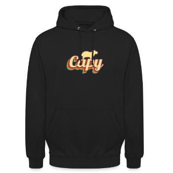 Capybara Retro Capibara - Unisex Hoodie - Schwarz - Vorne - Alina (178cm) & Michal (187cm)