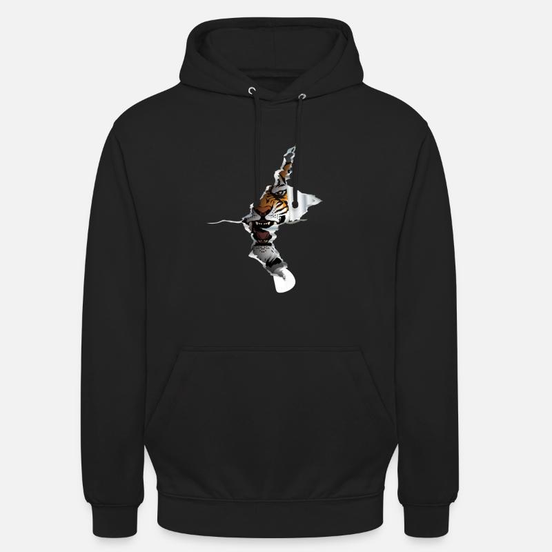 Tiger Roar Big Cat - Sweat-shirt à capuche unisexe - noir