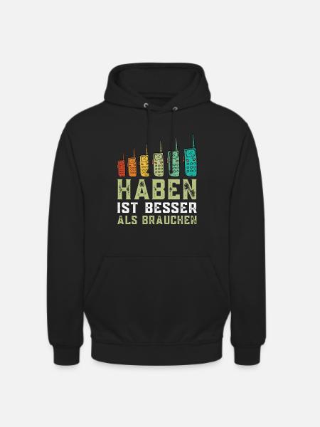 Amateurfunken Hobby Funker Funkgerät - Unisex Hoodie - Schwarz