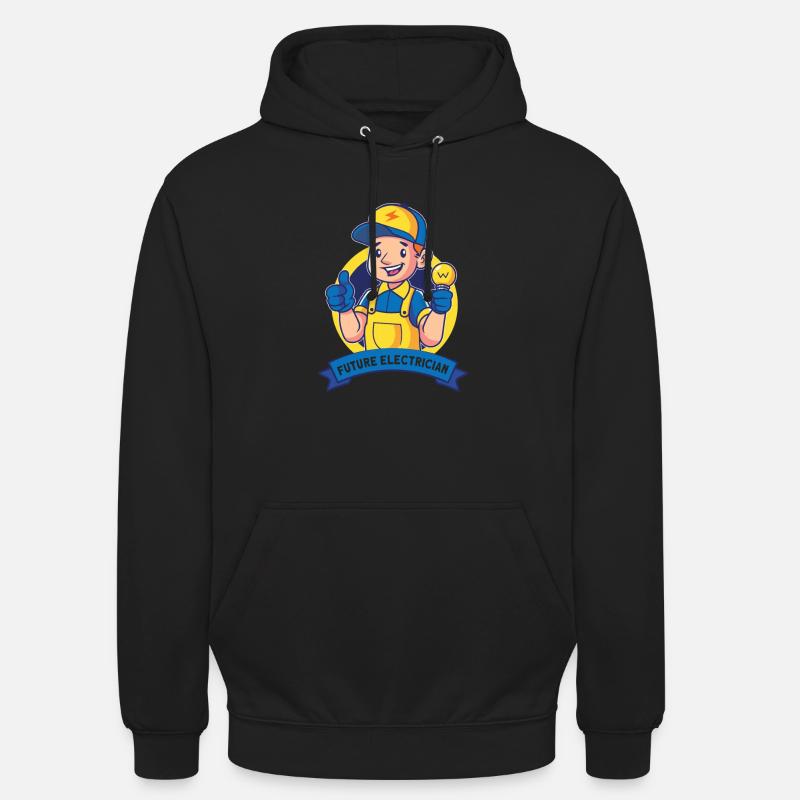 Electrician Electrical Engineer Lineman Electrical - Unisex Hoodie - Schwarz