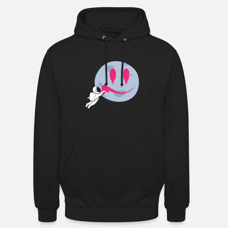 Moon Astronaut Graffiti Space - Unisex Hoodie - black