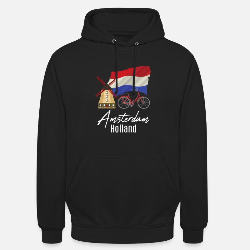 Nehterlands flag windmill Netherlands - Unisex Hoodie - black