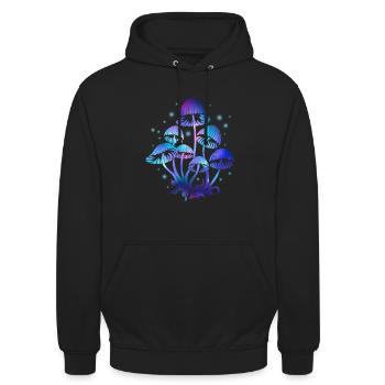 Psychedelic Fungi Festival EDM Musik - Unisex Hoodie - Schwarz - Vorne - Alina (178cm) & Michal (187cm)