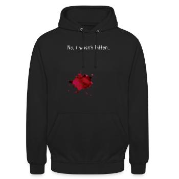 No, I Wasn´t bitten... Zombie Halloween - Unisex Hoodie - Schwarz - Vorne - Alina (178cm) & Michal (187cm)