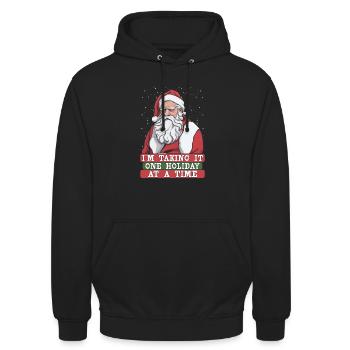 Psychische Gesundheit Weihnachten Anti-weihnachten - Unisex Hoodie - Schwarz - Vorne - Alina (178cm) & Michal (187cm)