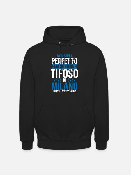 Milano Idea Regalo Tifoso Milanese Football Calcio - Felpa con cappuccio unisex - nero