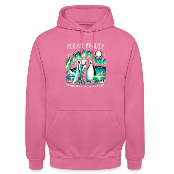 Polarlicht-aurora-verfolger Alaska Wilderness - Unisex Hoodie - Pink - Vorne - Alina (178cm) & Michal (187cm)