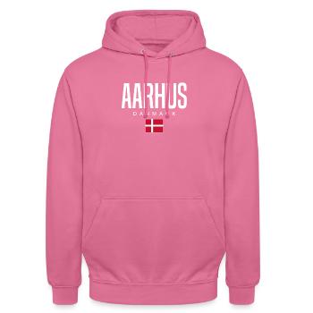 Aarhus, Denmark - Unisex Hoodie - pink - Front - Alina (178cm) & Michal (187cm)