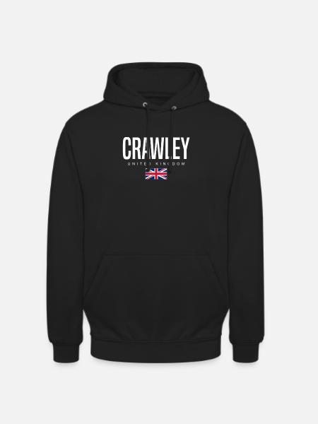 Crawley, Royaume-Uni - Sweat-shirt à capuche unisexe - noir