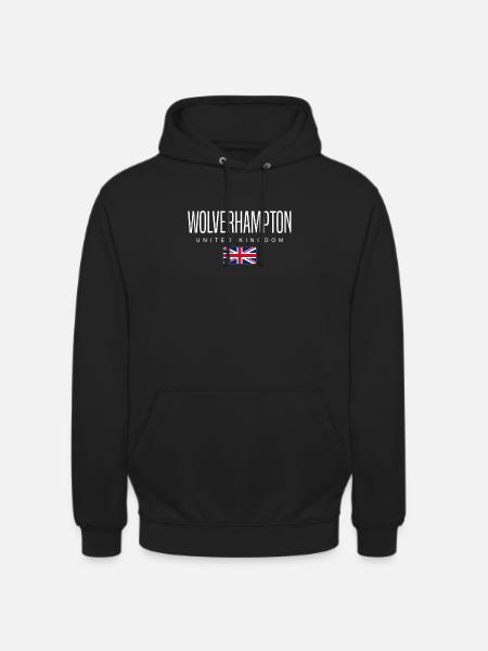 Wolverhampton, Angleterre, Royaume-Uni - Sweat-shirt à capuche unisexe - noir