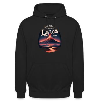 Drôle de volcan lave géologie roche chasse géologue - Sweat-shirt à capuche unisexe - noir - Devant - Alina (178cm) & Michal (187cm)