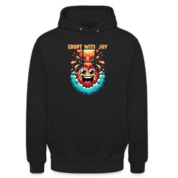 Drôle de volcan lave géologie roche chasse géologue - Sweat-shirt à capuche unisexe - noir - Devant - Alina (178cm) & Michal (187cm)