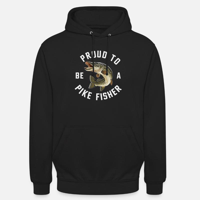 luccio settentrionale pescatore luccio canna da pesca luccio pesce luccio - Felpa con cappuccio unisex - nero